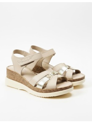 Ender Iç Dış %100 Hakiki Deri Dolgu Taban Kadın Sandalet