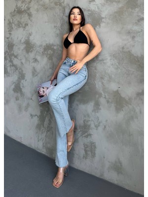 Aida Fashion Kesik Paça Boyfit Jeans Premium