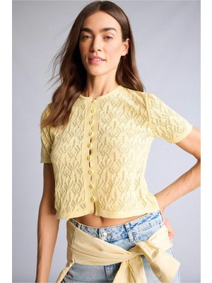 DeFacto Ajurlu Kısa Kollu Hırka H6582AX26SP