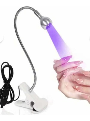 Funshop USB Klipsli Uv LED Tırnak Kurutucu 3W Esnek Masa Lambası Jel ve Kalıcı Oje Kurutma Cihazı