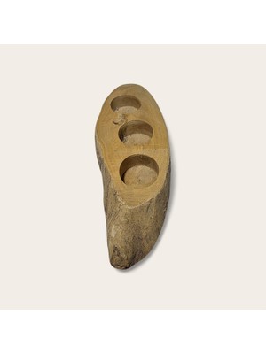 Doğal Ahşap Dekoratif Mumluk