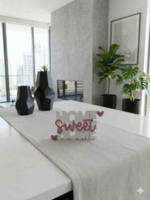 Aksesuar Kuşu Sweet Home Yazılı Dekoratif Biblo Şık Tasarım Boyalı ve Vernikli