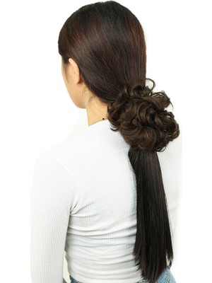 Dua Giyim Yoğun Lı Lastikli Topuz Toka / Kumral