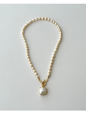 Eyla Collection Aren Şık Tasarım Hakiki Inci Kolye - 60 cm