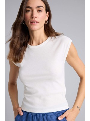 DeFacto Slim Fit Basic Fitilli Kaşkorse Tişört E5536AX26SM