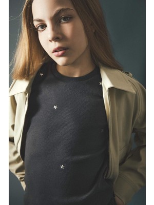 DeFacto Fitilli Kaşkorse Tişört Kız Çocuk H6177A826SM