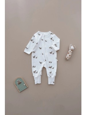 Oh la la Koala For Little Ones Zebra Baskılı Calmy Serisi Fermuarlı Tulum