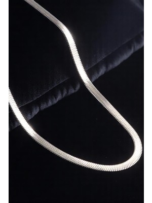 Katilus Italyan Zincir Çelik Kolye Gümüş Renk Çelik Kolye