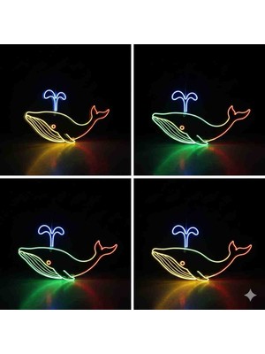 Kamer Neon LED Işıklı Balina