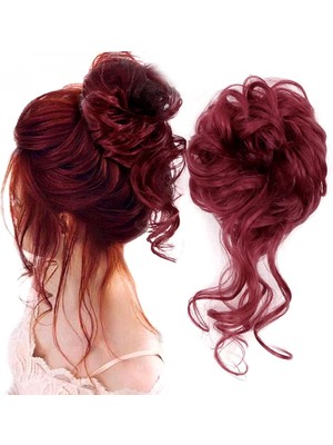 Dua Giyim Lı Lastikli Kuyruklu Topuz Toka / Kızıl