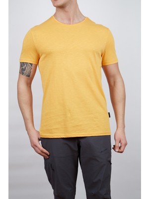 Alpinist Erkek Tişört - Pamuklu Spor Tişört - Basic - Hardal (600400)