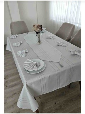 Çapa Home (26 Parça) Leke Tutmaz Spor Çizgili Sofra Takımı