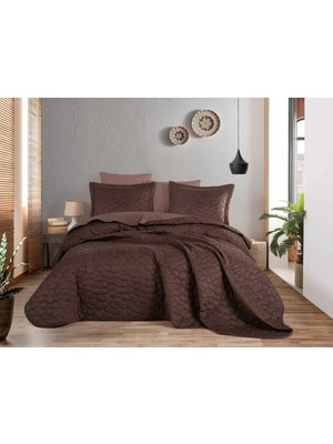 SHC4200 Silvana Yatak Örtüsü Kızıl Kahve