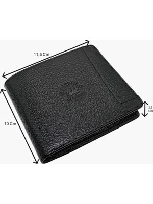 Westpolo Hakiki Deri Kağıt Para ve Bol Kart Bölmeli Slim Unisex Cüzdan - Siyah