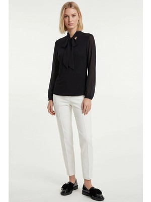 Journey Kravat Yaka-Şifon Kollu, Uzun Kol Body