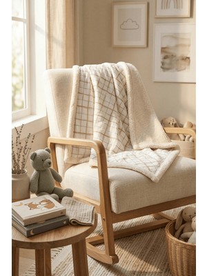 Luckka Puffy Bebek Battaniyesi 70x100 cm Koyun Tüylü Müslin Battaniye  - ZTPUF00