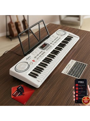 Midex PS-1500WH Başlangıç İçin 61 Tuşlu Org Notalık Adaptör Öğrenim Metodu (100 Ses 100 Ritim)