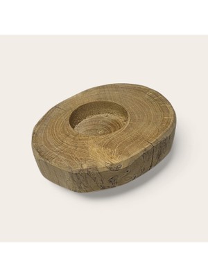 Doğal Ahşap Dekoratif Mumluk Tekli