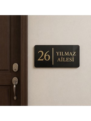 Hıbıscus Kişiye Özel Daire Kapı Numarası ve Isimliği - Kapı Isimliği – Pleksi Yazılı Tabela - Daire Isimliği