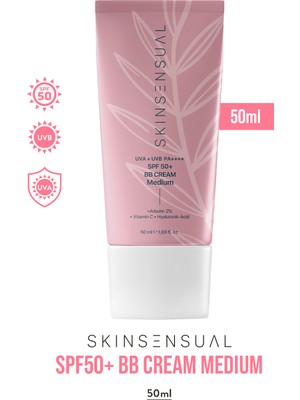 Skin Sensual BB Krem Medium 50ml SPF50 PA++++ | Leke Karşıtı, Aydınlık Cilt Görünümü | UVA/UVB Koruma