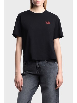 Emporio Armani Pamuklu Relaxed Fit Bisiklet Yaka T Shirt Bayan T Shirt EW004385 AF12597 UC001