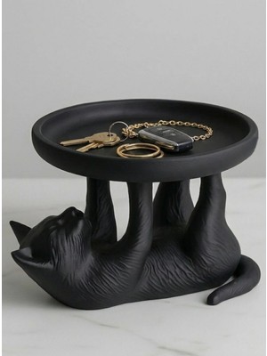 Karerca Kedili Dekoratif Anahtarlık Takı Organizer Masaüstü Organizer Aksesuar Tepsisi