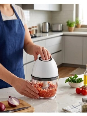 Epilons Şarjlı Mutfak Doğrayıcı 450 ml Sebze Sarımsak Doğrayıcı