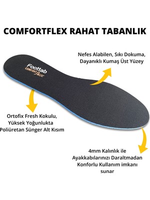 YeferStore Soft Comfort Darbe Emici Tabanlık, Nefes Alabilen Rahat Kumaş Ayakkabı Tabanlığı, 1 Çift