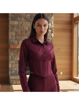 Kadın Korse Crop Gömlek