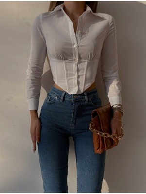 Kadın Korse Crop Gömlek