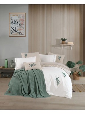 Epilons Mimoza Keten Çeyiz Seti Yeşil