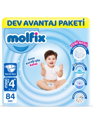 Molfix Kanal Teknolojisi Dev Avantaj Paketi 4+ Beden Maxi Plus 84 Adet