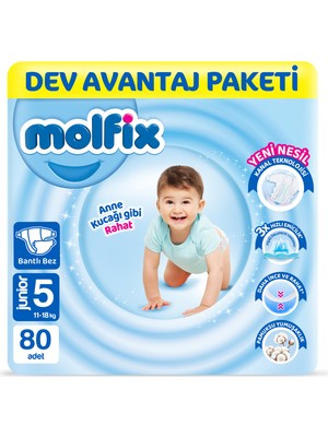 Molfix Kanal Teknolojisi Dev Avantaj Paketi 5 Beden Junior 80 Adet