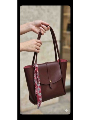Bordo Kadın El ve Omuz Çantası