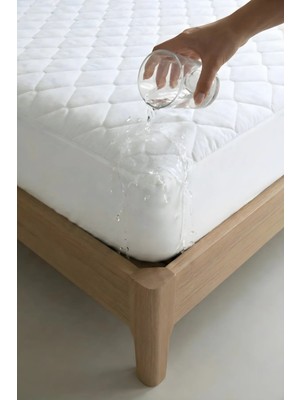Nart Home Yatak Alezi Pamuklu Kapitone Fitted Full Kenar Sıvı Geçirmez Yatak Koruyucu Beyaz