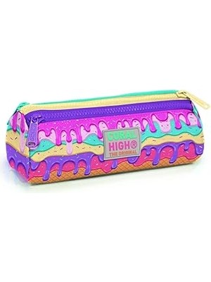 Indispensablely Coral High Pembe Dondurma Üç Bölmeli Kalem Çantası - Kız Çocuk