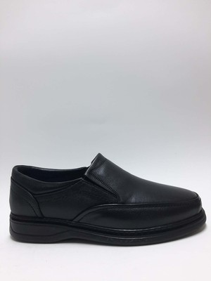 Hsa Hakiki Deri Bağcıksız Siyah Renk Hafif Taban Günlük Rahat Yazlık Erkek Ayakkabı C-89260958HSA