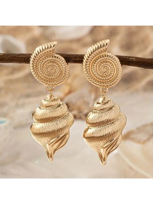 Eredka Okyanus Esintili Deniz Kabuğu Küpe