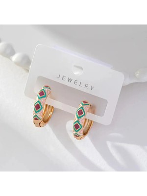 Eredka Klasik Stil Renkli Küpe