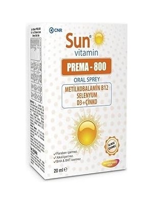 Indispensablely Cnr Sun Prema 800 Oral Sprey, 20 Ml, Edici Gıda
