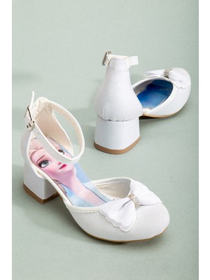 SGF Kids Beyaz Çocuk Karakterli Topulu Abiye Ayakabı