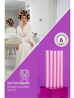 Buyx 6’lı Profesyonel Sünger Sosis Saç Bigudisi – Isısız Doğal Dalgalar Solinge - BU002T-7HFFU