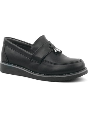 Sy Store Siyah Mat Loafer Klasik Çocuk Ayakkabısı