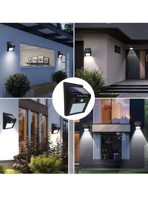 Buyx Güneş Enerjili Sensörlü Duvar Lambası Bahçe Lamba Suya Dayanıklı Bahçe Ayd? - BU002T-7GDI5