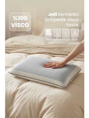 Terletmeyen Ortopedik Yastık Serinleten Visco Yastık Jelli Yastık 60X40X15CM