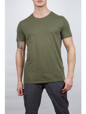 Alpinist Erkek Tişört - Pamuklu Spor Tişört - Basic - Haki (600400)