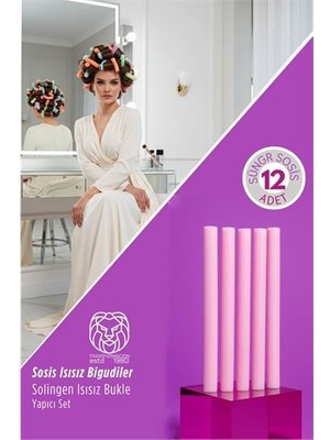 Buyx 12’li Profesyonel Sünger Sosis Saç Bigudisi – Isısız Doğal Dalgalar Solinge - BU002T-7HFG5