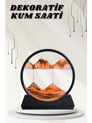 Buyx Dekoratif Kum Sulu Kum Saati Yuvarlak Şık Kum Tablosu Kum Saati Şeklinde Kum Tabl - BU002T-7GF4M