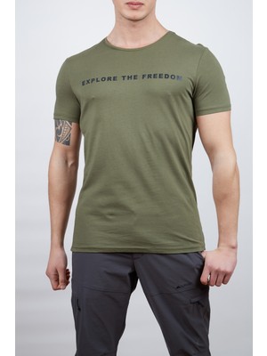 Alpinist Erkek Tişört - Pamuklu Spor Tişört - Vassi - Haki