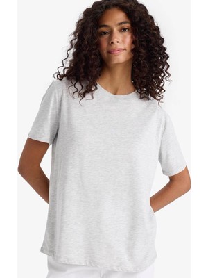 DeFacto Regular Fit Bisiklet Yaka Basic Düz Penye Kısa Kollu Tişört W9584AZ26SP